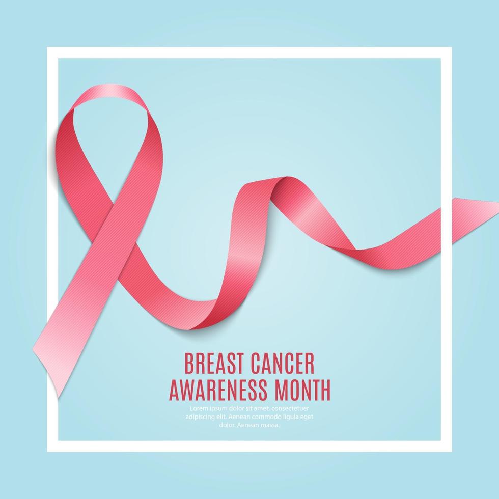 fundo de fita rosa do mês de conscientização do câncer de mama vetor