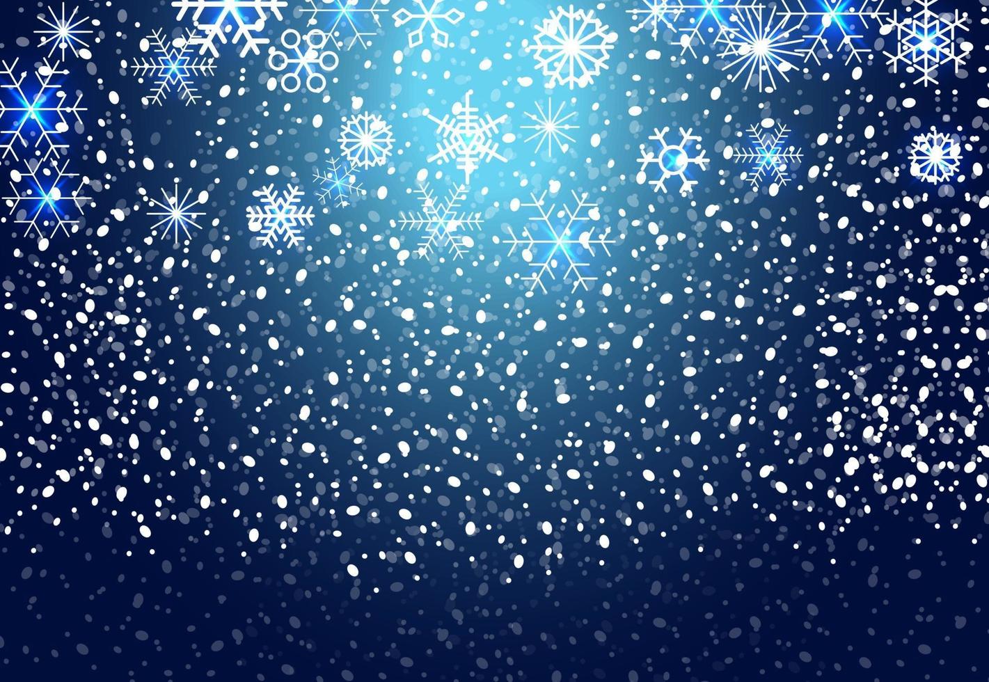 flocos de neve de Natal em fundo azul. ilustração vetorial. vetor