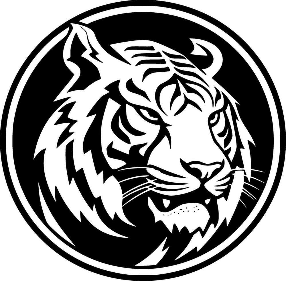 tigre, Preto e branco vetor ilustração