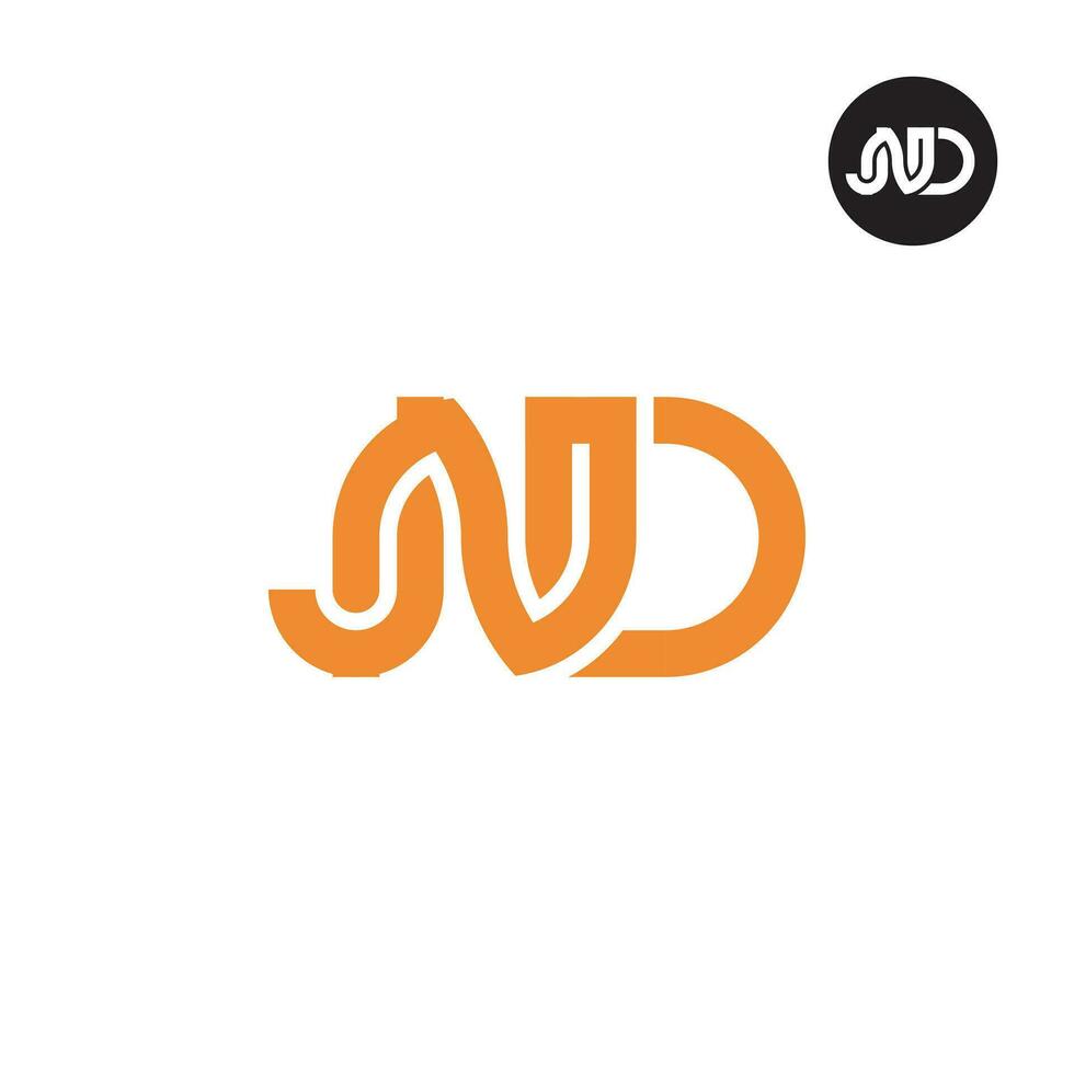 carta jnd monograma logotipo Projeto vetor