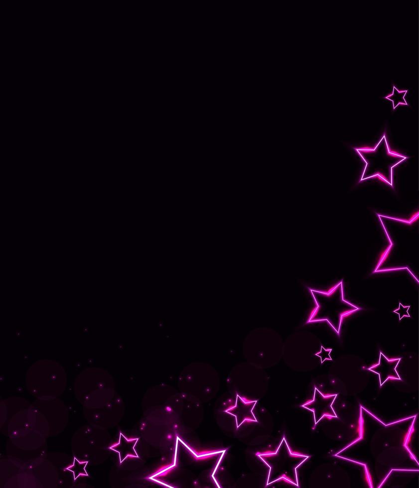 fundo estrela de néon brilhante abstrato. ilustração vetorial vetor