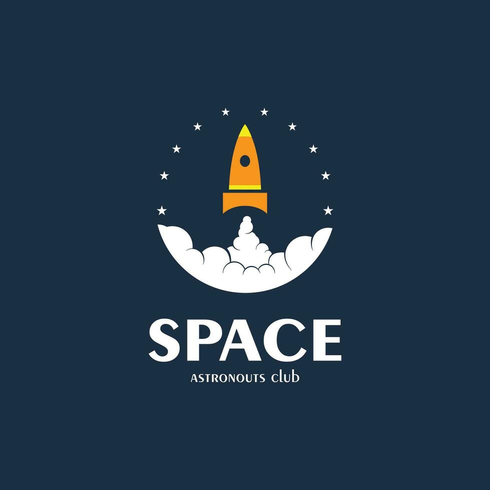foguete logotipo modelo rótulo, minimalista nave espacial ícone Projeto ilustração, avião modelo vetor