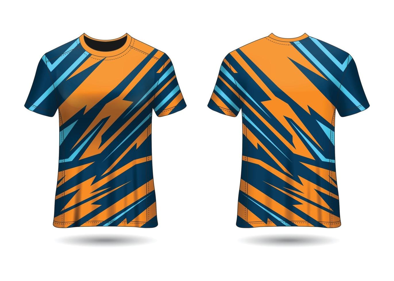 design de esporte de t-shirt. camisa de corrida. vista frontal e traseira uniforme. vetor