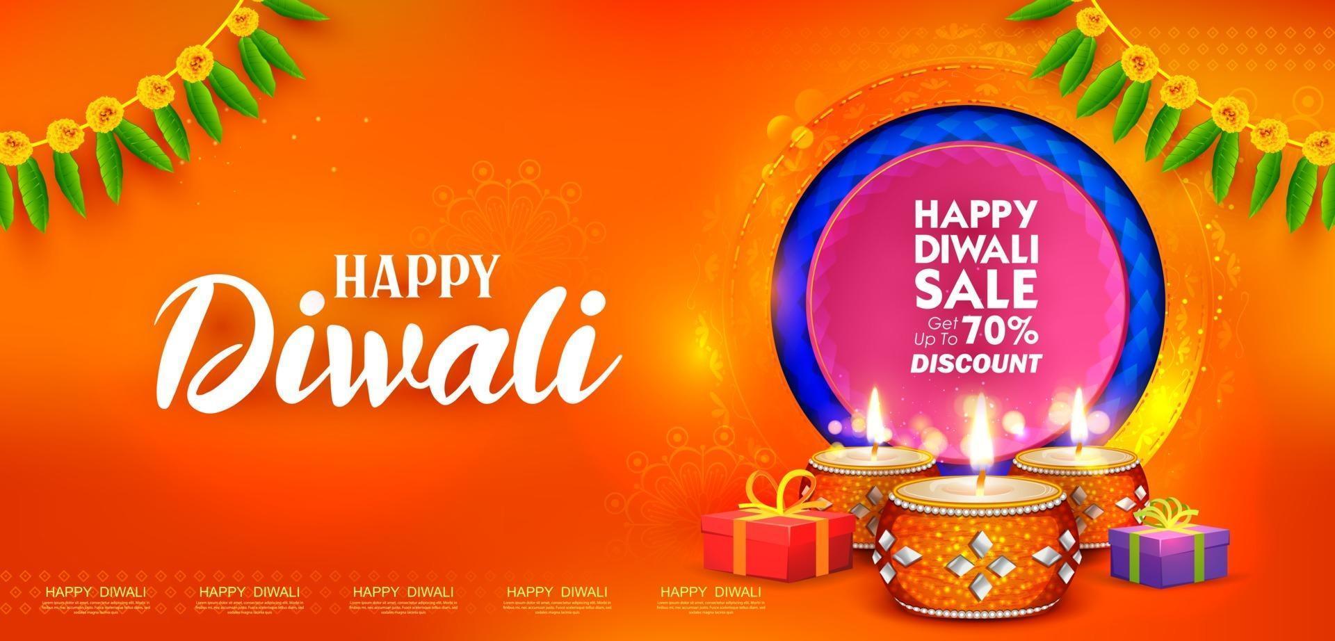 feliz feriado diwali fundo para o festival da luz da Índia vetor