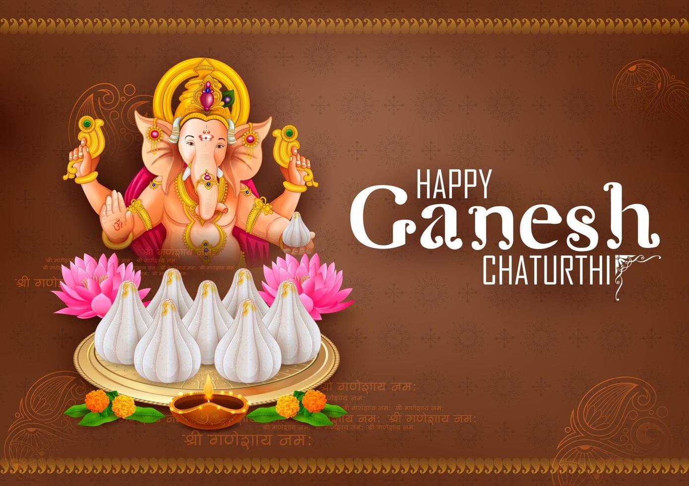 lord ganpati background para o festival ganesh chaturthi da índia vetor