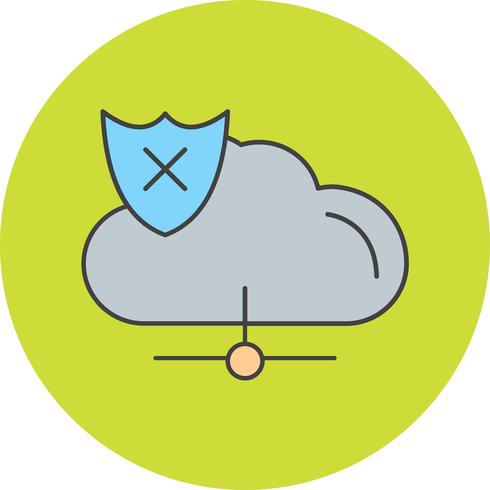 ícone de nuvem de vetor inseguro