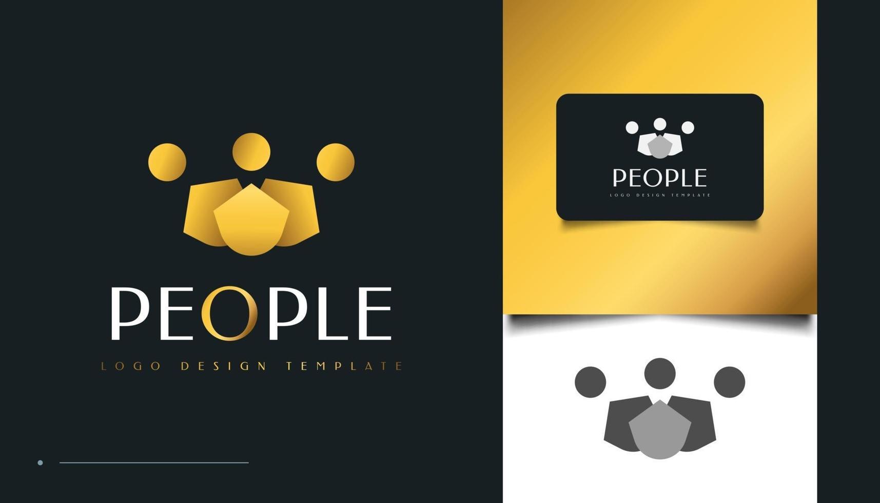 design de logotipo gold people vetor