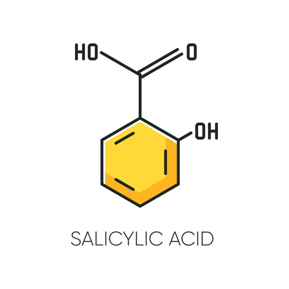 ícone de cor rgb de ácido salicílico vetor