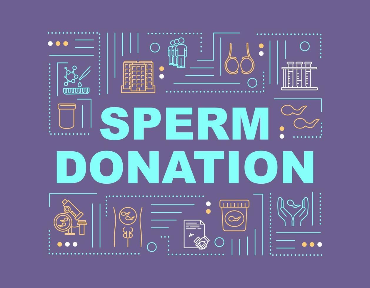 banner de conceitos de palavras de doação de esperma vetor