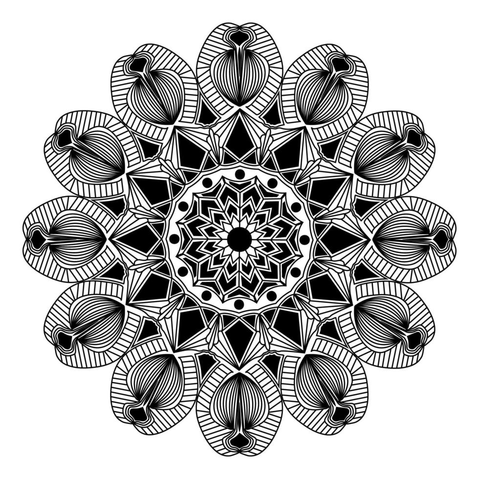 Desenho de mandala islâmica em arabescos de padrão floral para muçulmanos vetor
