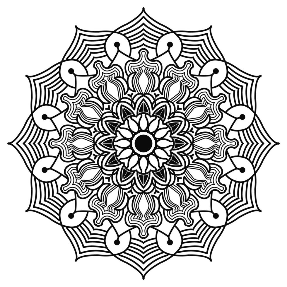 Mandala islâmica de meditação relaxamento padrão floral árabe vetor