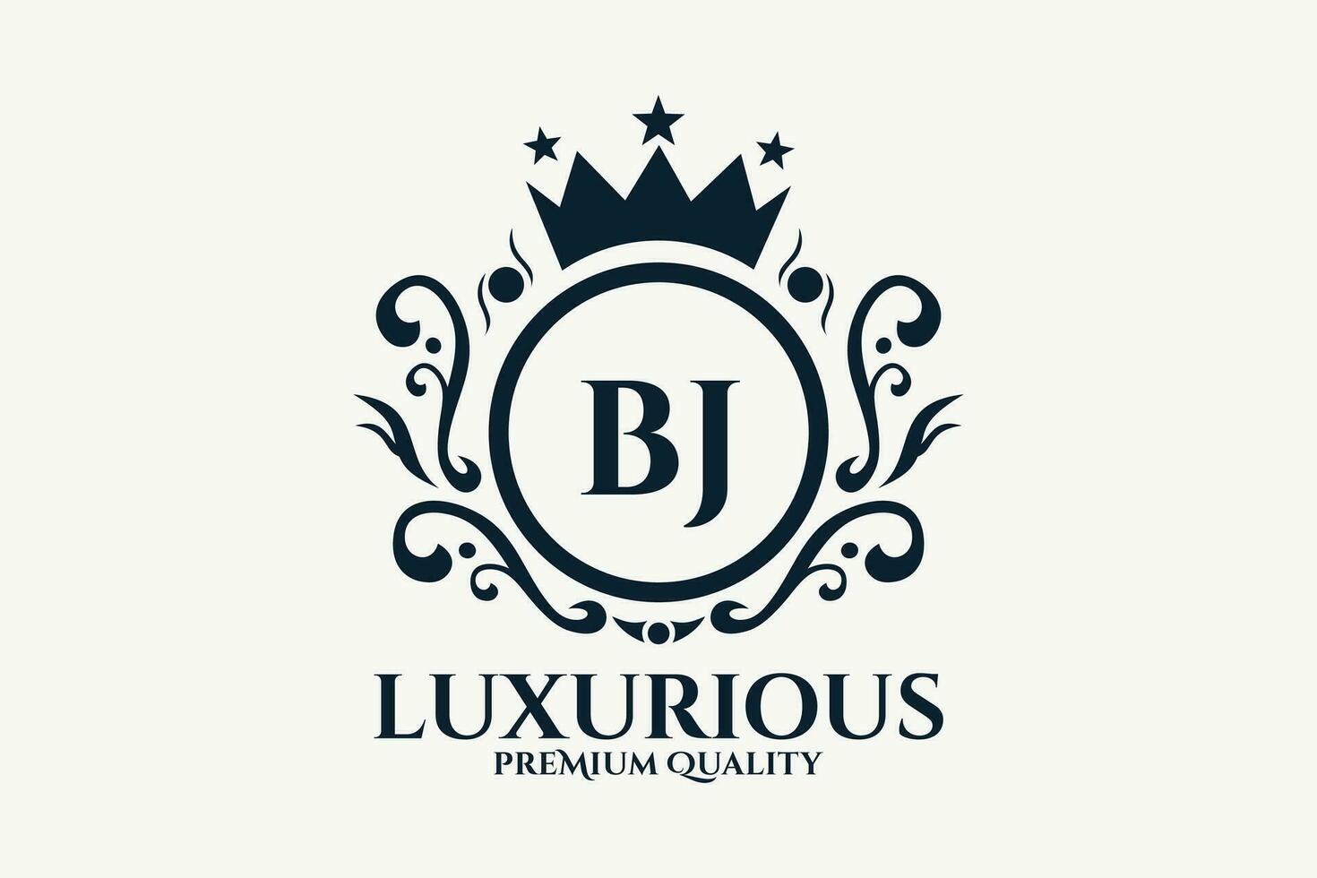 inicial carta bj real luxo logotipo modelo dentro vetor arte para luxuoso branding vetor ilustração.