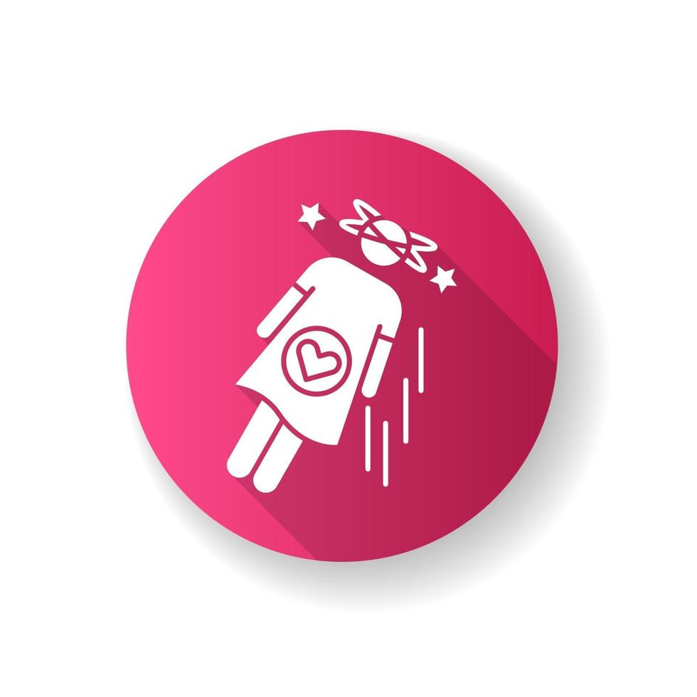 ícone de glifo de sombra longa design plano rosa desmaiado vetor