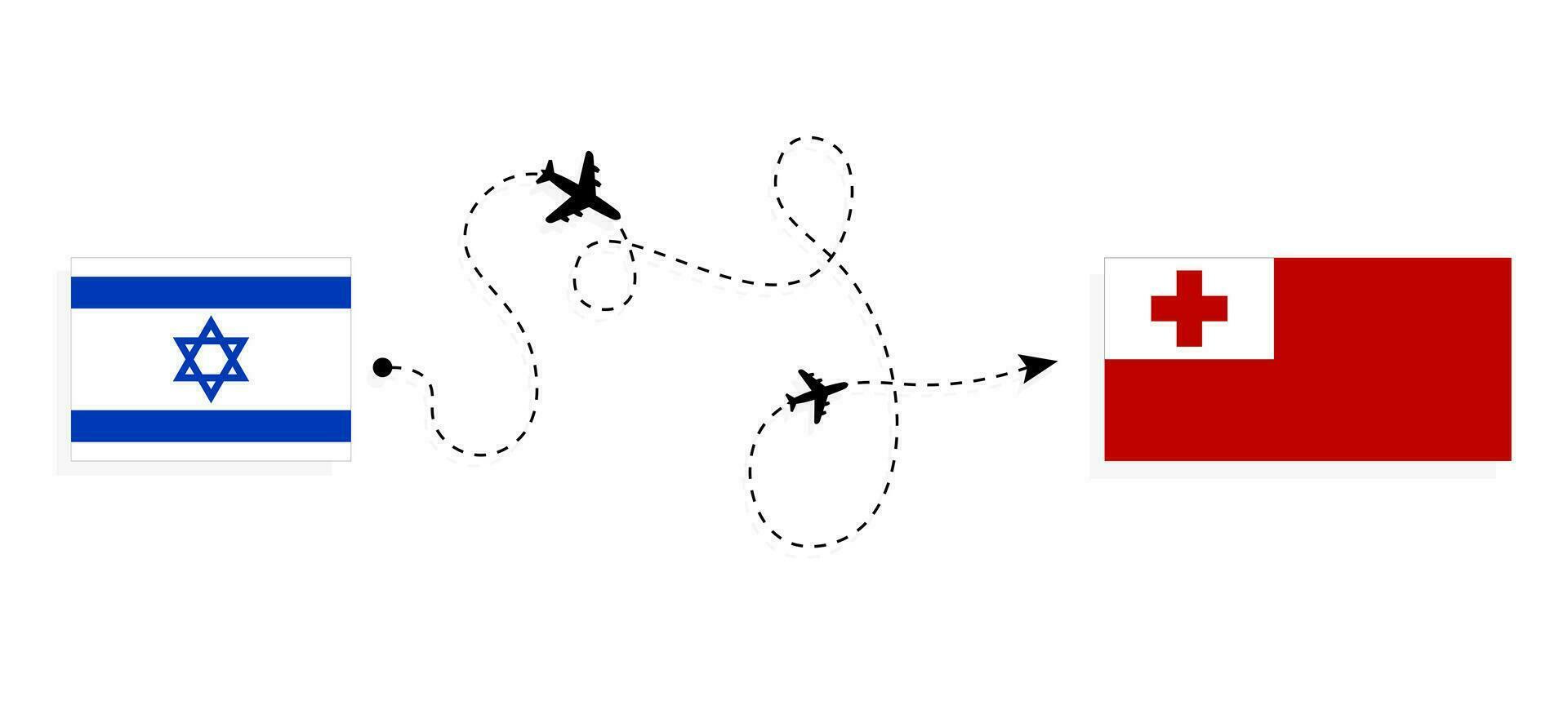 voar e viagem a partir de Israel para tonga de passageiro avião viagem conceito vetor