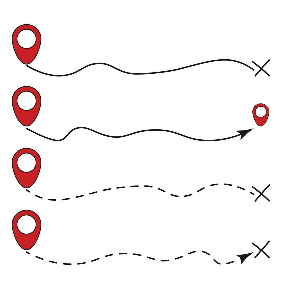 vermelho PIN localização ícone. mão desenhado esboço estilo Lugar, colocar criador, localização alfinete, GPS ponto pictograma. vetor ilustração