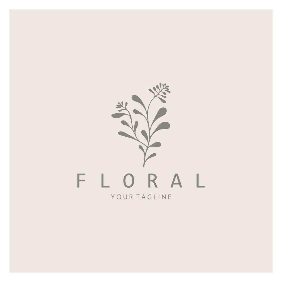 elegante floral e folha quadro. delicado botânico vetor ilustração para rótulos, spas, corporativo identidade, e Casamento convites