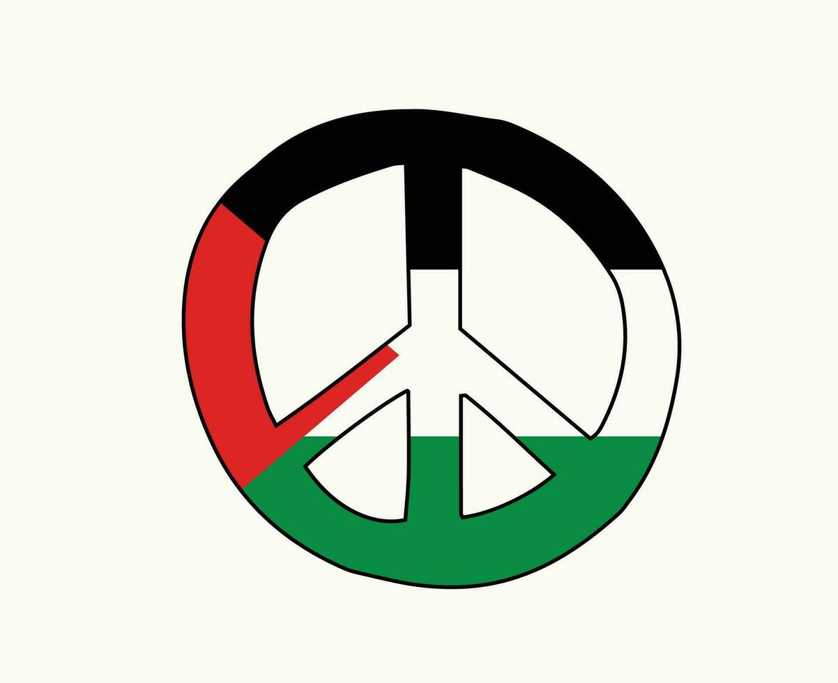Palestina Paz bandeira símbolo emblema meio leste país abstrato vetor ilustração Projeto