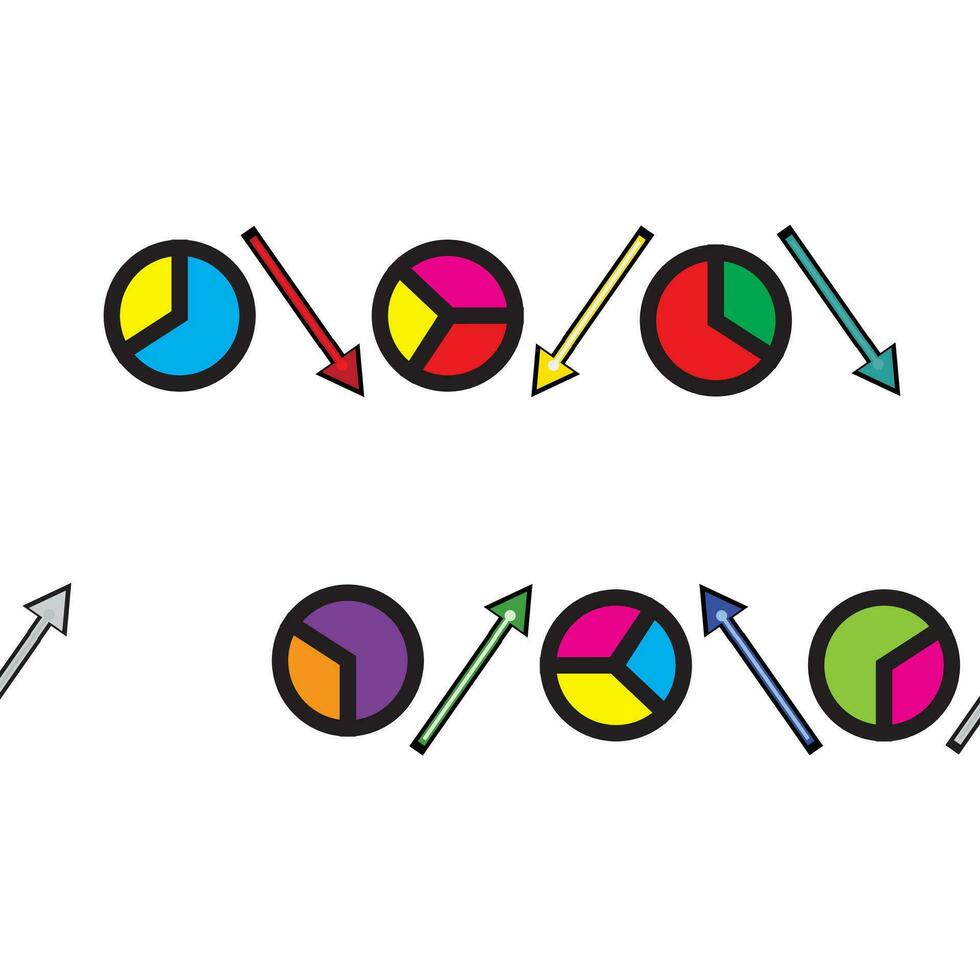 desatado textura Projeto colorida crianças geometria torta gráficos matemática impressão pró vetor