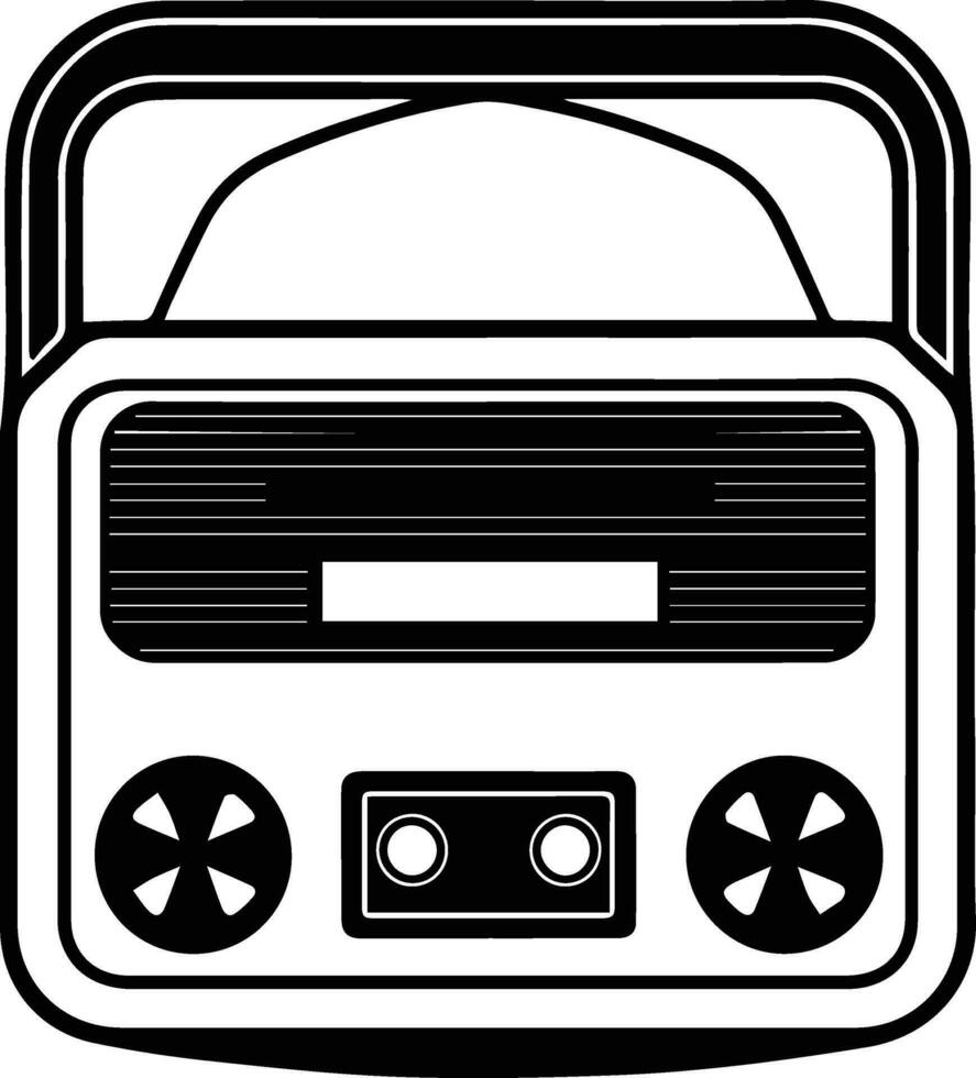 portátil música jogador logotipo dentro plano linha arte estilo vetor