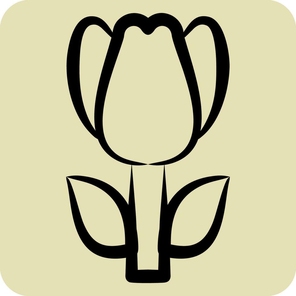 ícone tulipa. relacionado para Peru símbolo. mão desenhado estilo. simples Projeto editável. simples ilustração vetor
