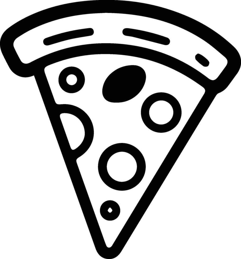 pizza logotipo dentro plano linha arte estilo vetor