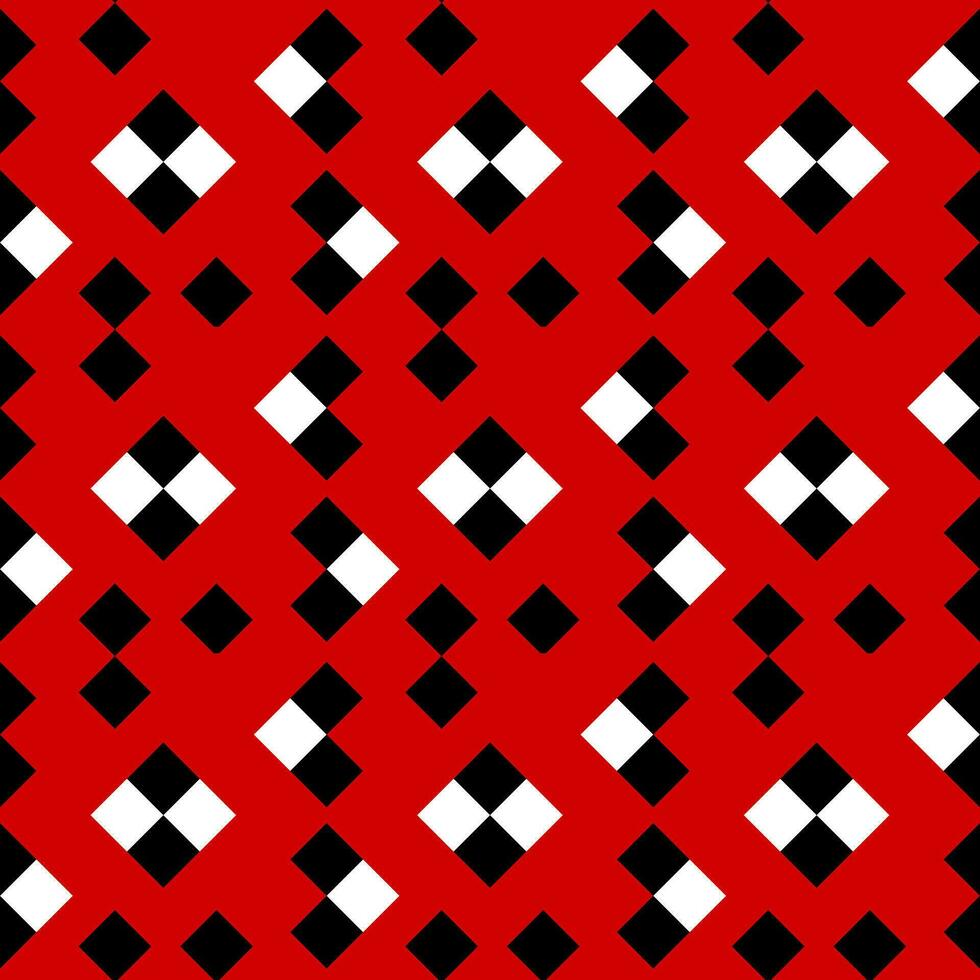 abstrato geométrico padronizar com linhas. Projeto para Móvel trava tela, poster, papel de parede, cobrir, têxtil. recorrente Preto e branco quadrados em vermelho fundo. vetor