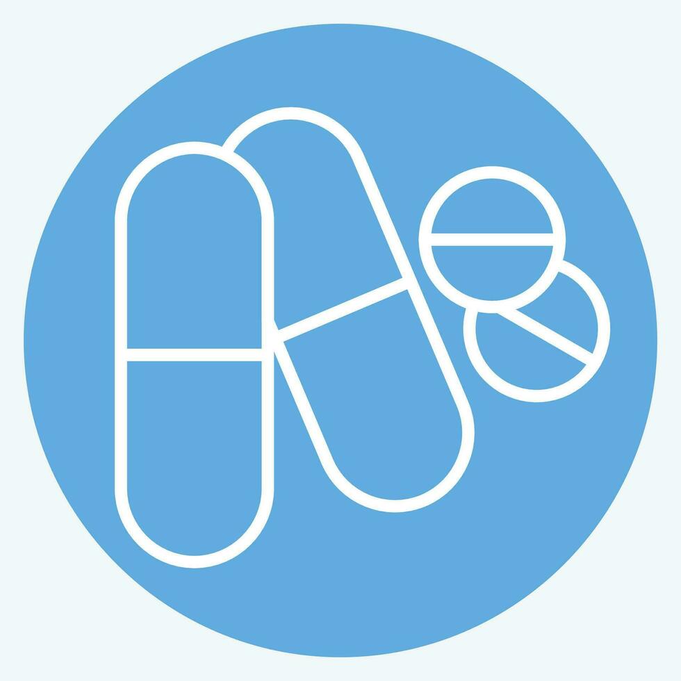 ícone pílulas. relacionado para mundo Câncer símbolo. azul olhos estilo. simples Projeto editável. simples ilustração vetor