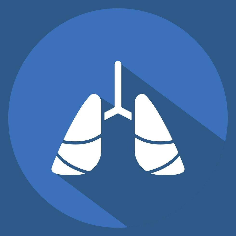 ícone pulmão Câncer. relacionado para mundo Câncer símbolo. grandes sombra estilo. simples Projeto editável. simples ilustração vetor