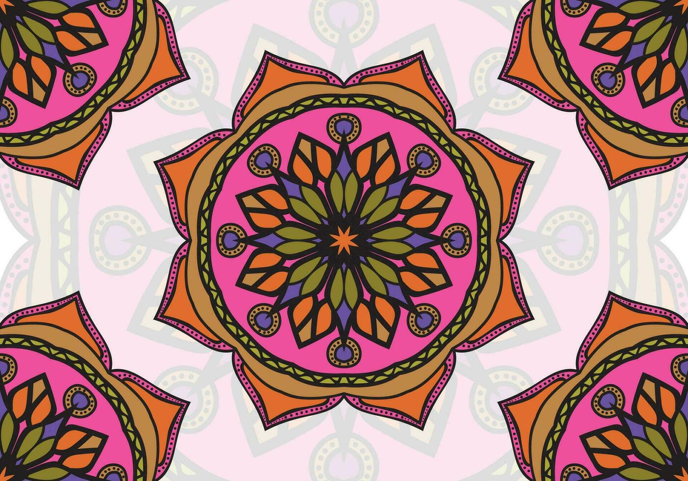 colorida mandala fundo ornamental, arabesco estilo com dourado arabesco padronizar estilo. decorativo mandala enfeite para imprimir, folheto, bandeira, cobrir, poster, convite cartão vetor