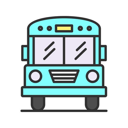 Ícone de linha de ônibus escolar cheio vetor