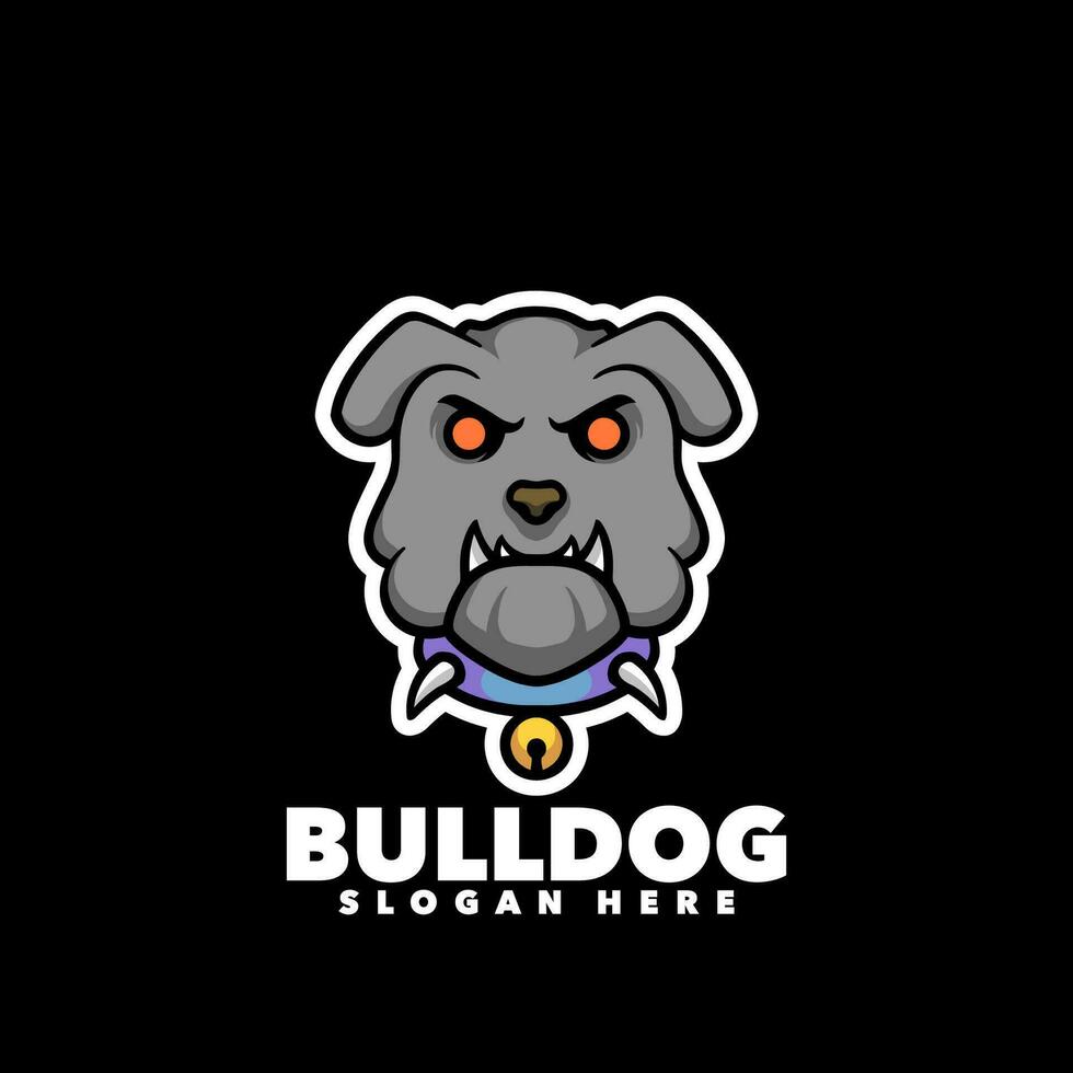 design de logotipo de mascote bulldog vetor