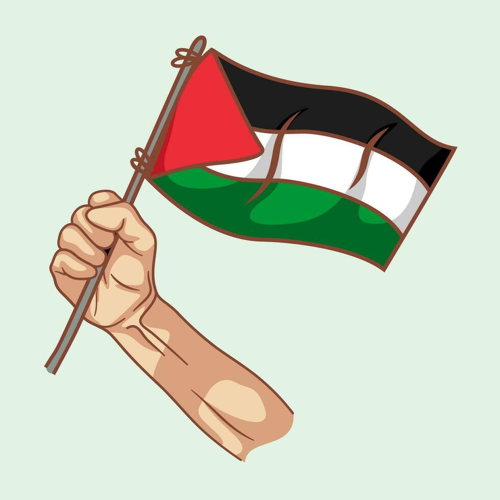 vetor mão segurando Palestina nacional bandeira ilustração