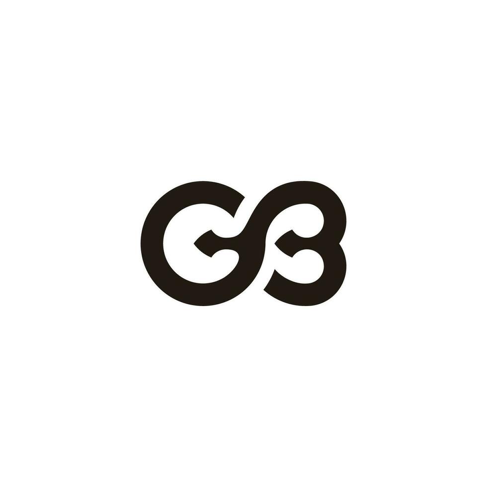 carta gb ligado curvas simples logotipo vetor
