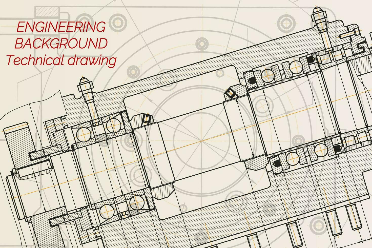 mecânico Engenharia desenhos em luz fundo. moagem máquina fuso. técnico Projeto. cobrir. projeto. vetor