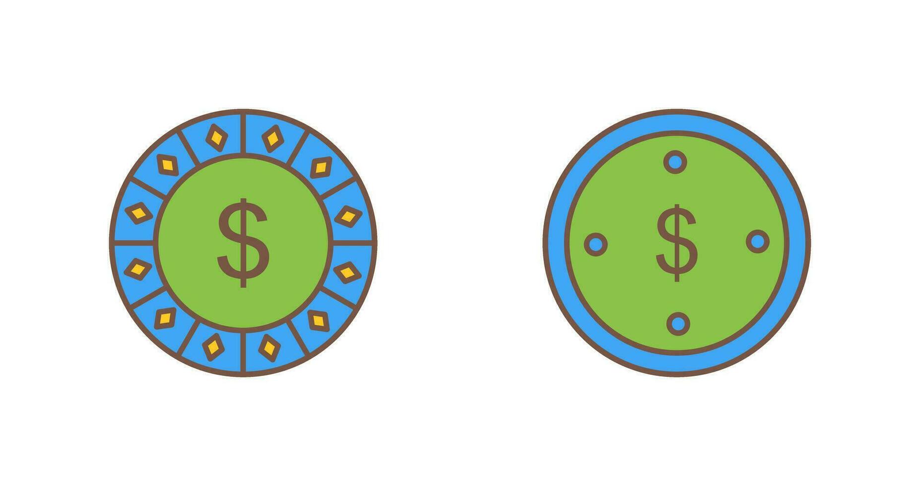 dólar lasca e Dolllar moeda ícone vetor