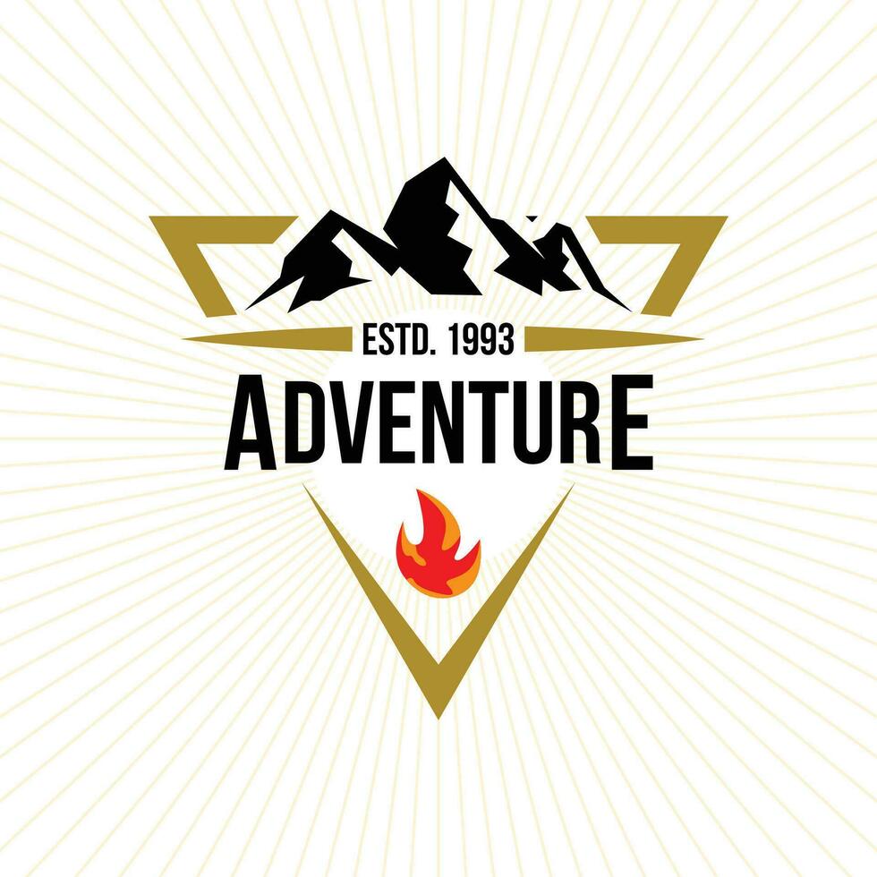 aventura logotipo vetor para verão acampamento