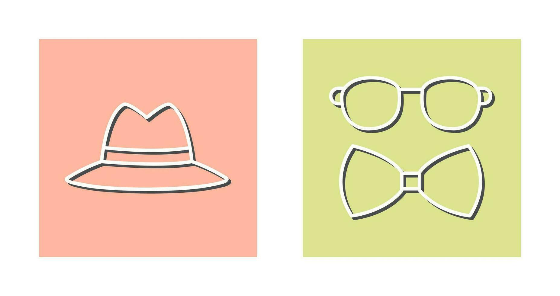 chapéu e hipster estilo ícone vetor