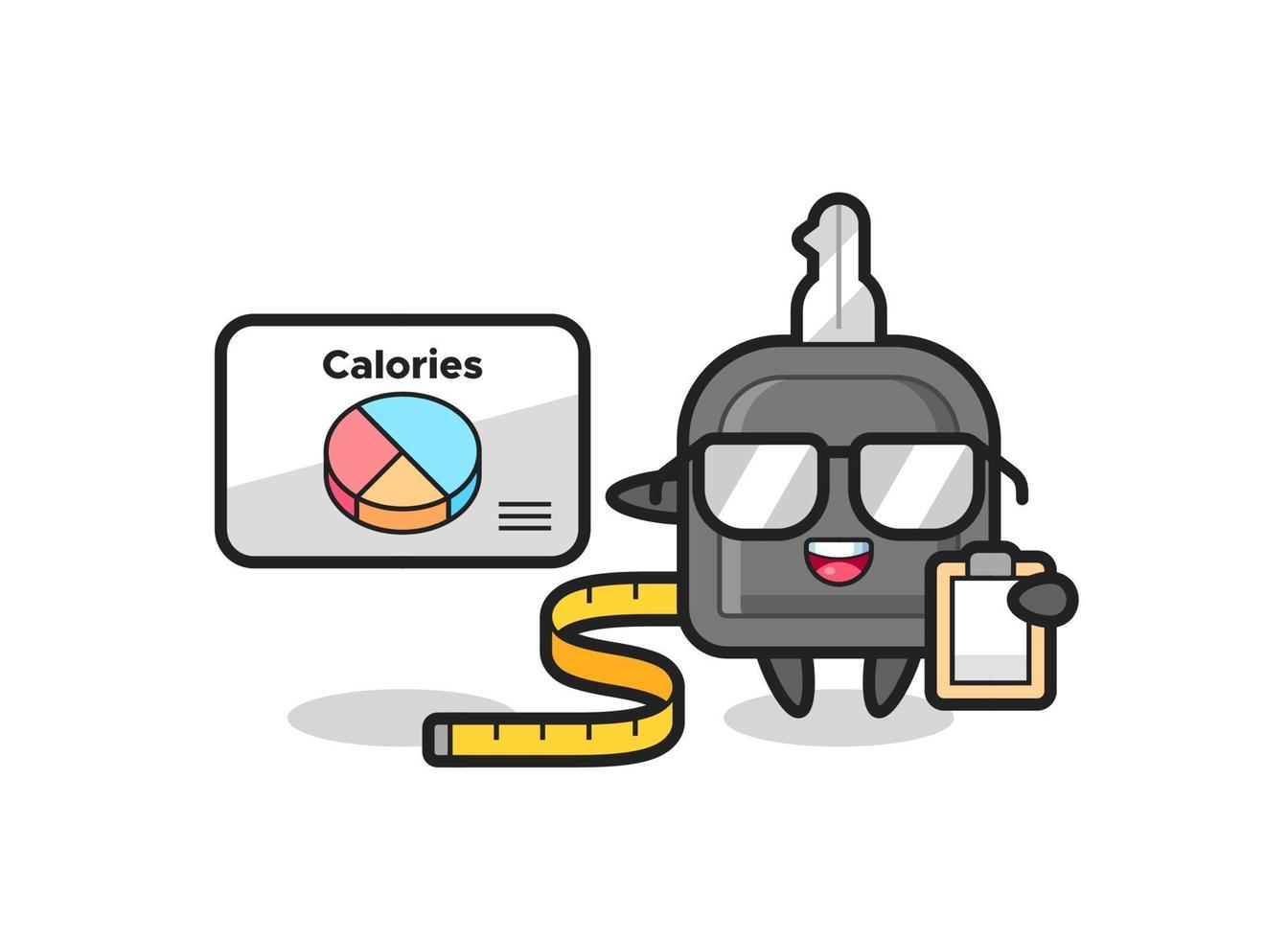 ilustração do mascote principal do carro como nutricionista vetor