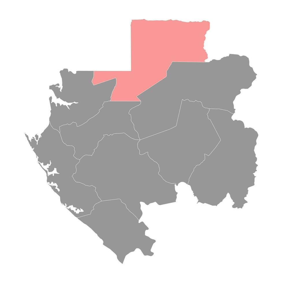 woleu não província mapa, administrativo divisão do Gabão. vetor ilustração.