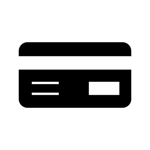 Ícone de glifo de cartão de crédito preto vetor