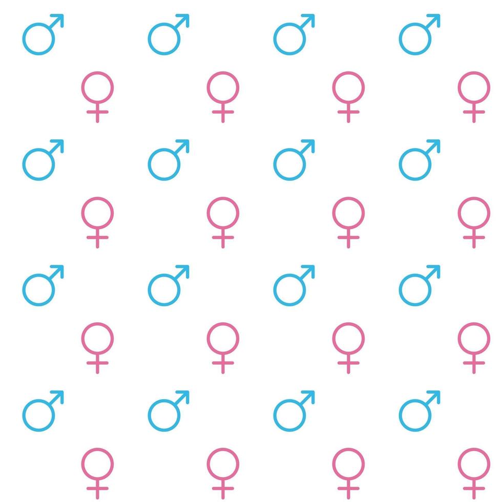 azul masculino e rosa feminino sinal padrão sem emenda vetor