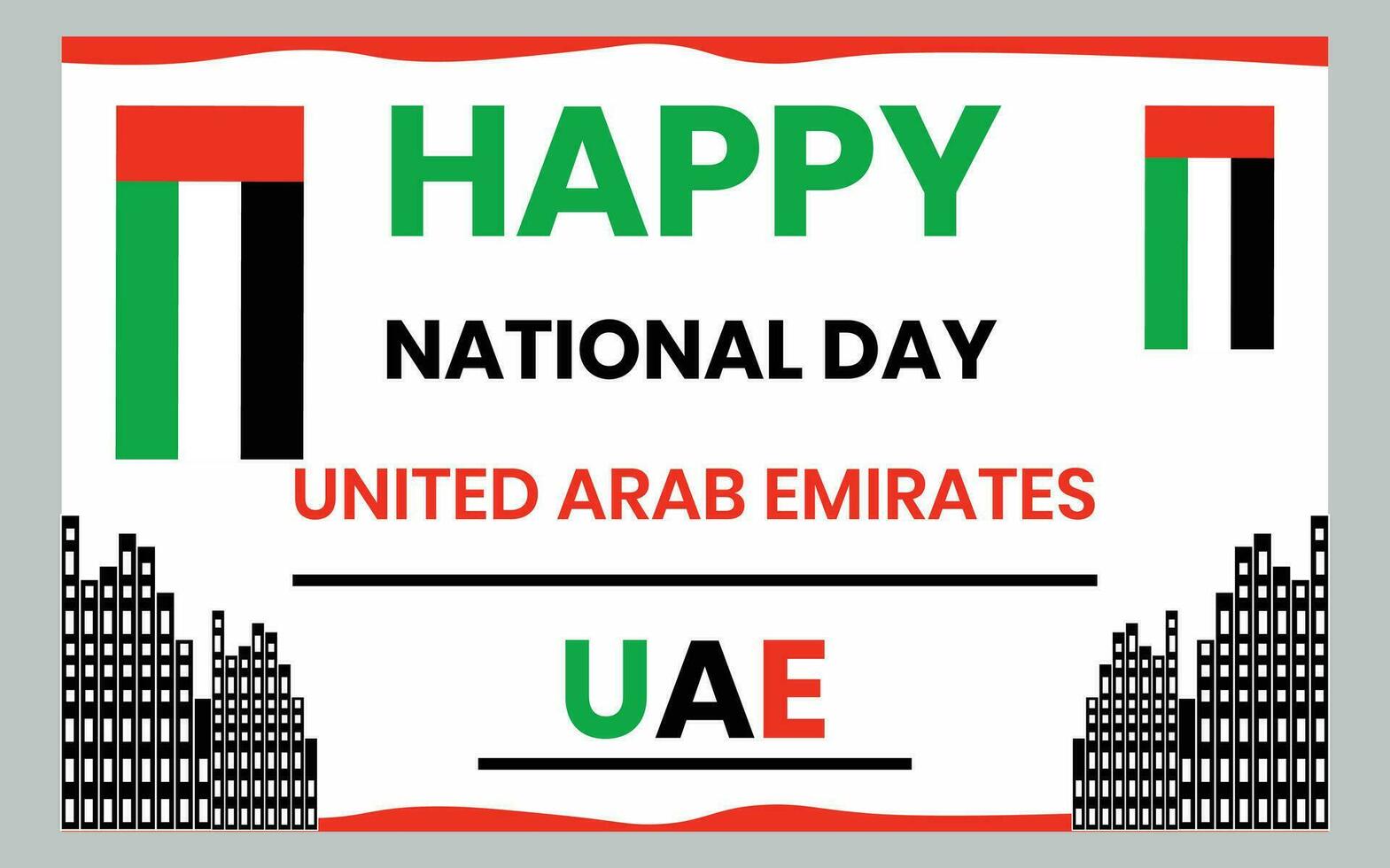 Unidos árabe Emirados nacional dia fundo Projeto. bandeira, poster, cumprimento cartão. vetor ilustração.