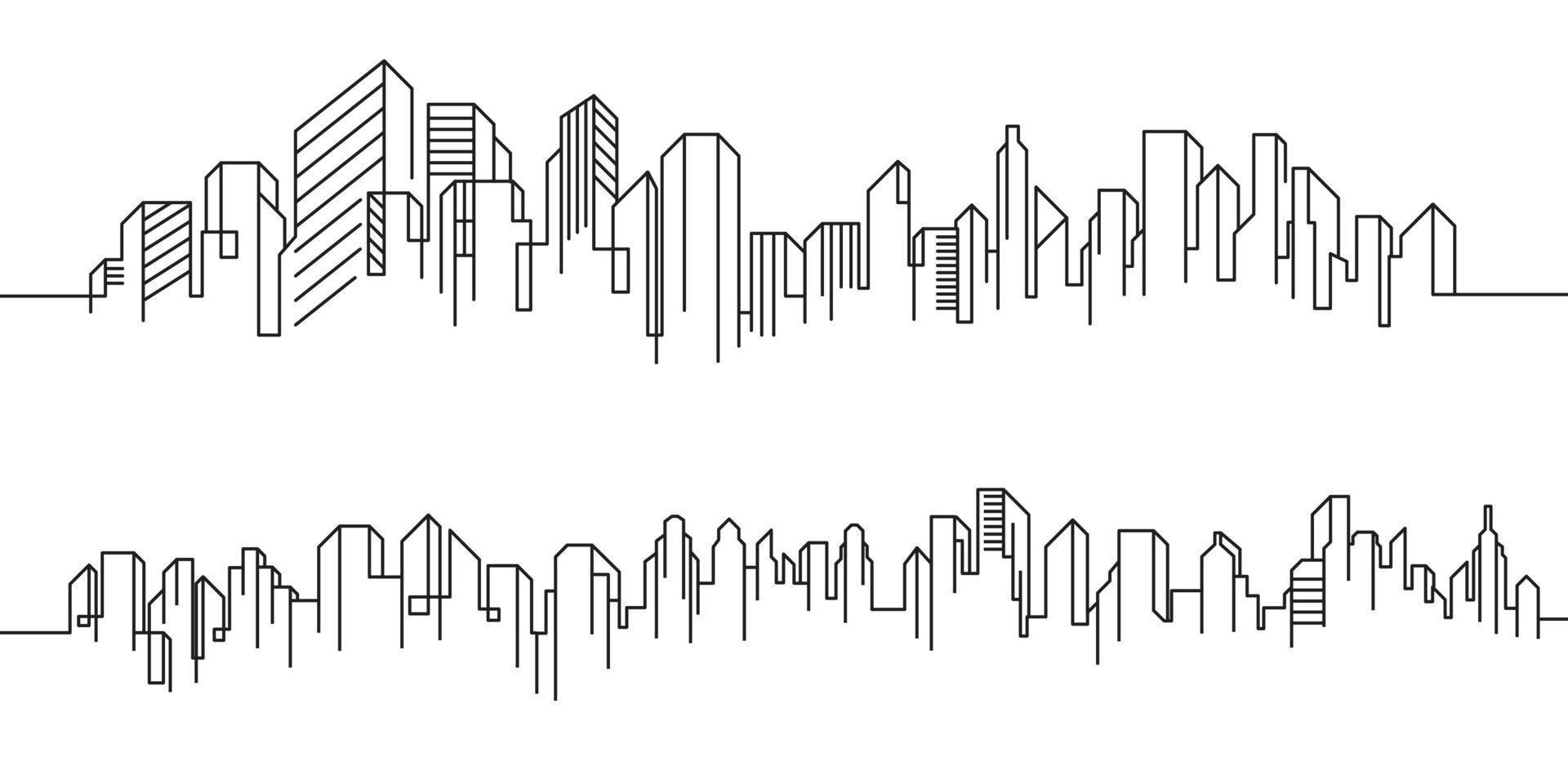 modelo de ilustração vetorial arte de linha de construção de cidade vetor