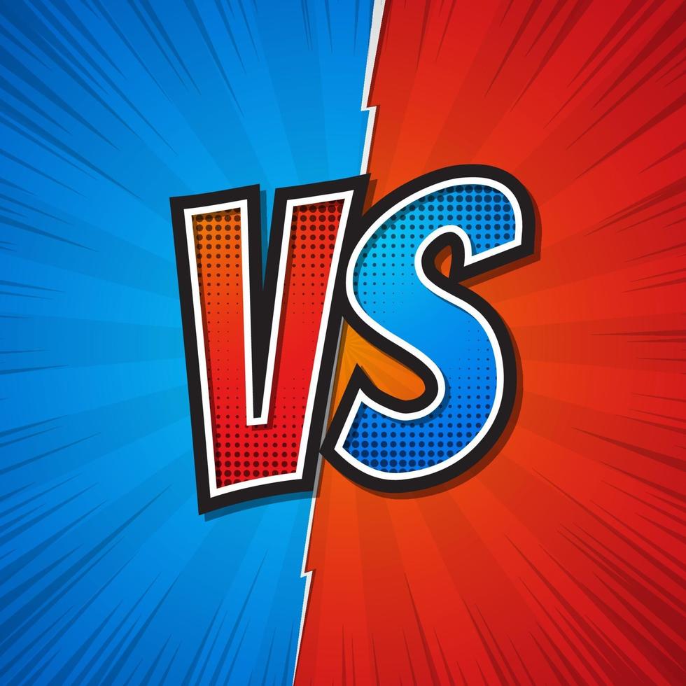 vs, versus, design azul e vermelho. ilustração vetorial vetor