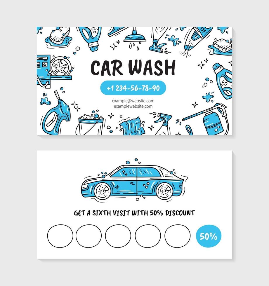 cartão de visita para impressão para lavagem de carros e detalhamento automático vetor