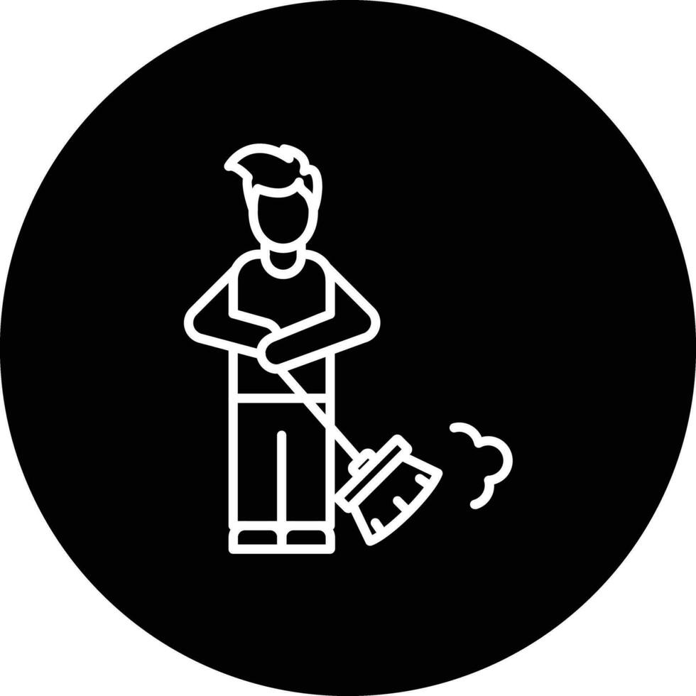 homem varrendo chão vetor ícone