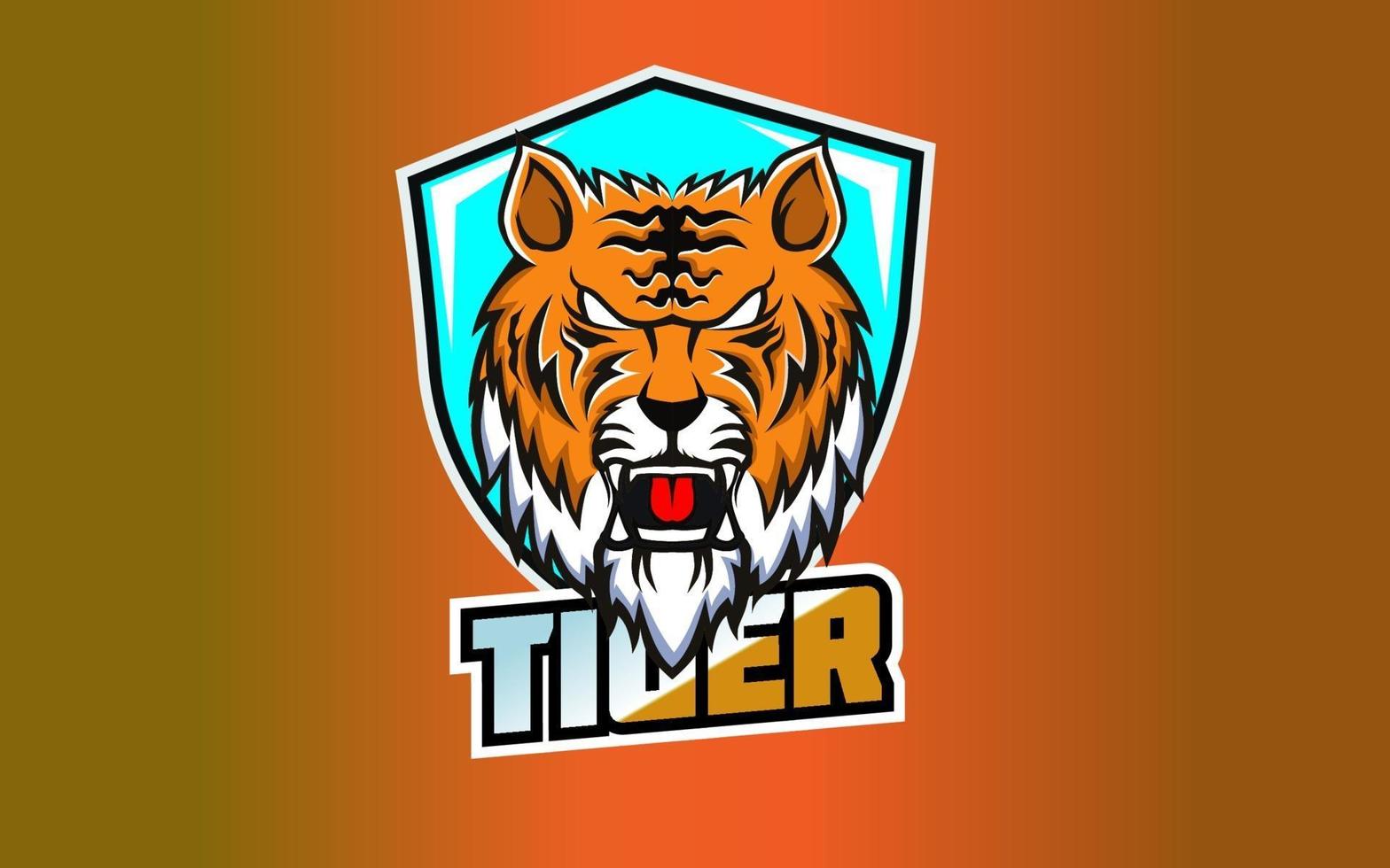 Logotipo do mascote tigre para logotipo de jogos eletrônicos vetor