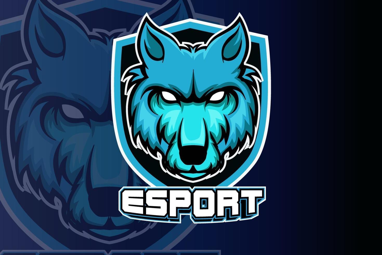 Logotipo do mascote dos lobos irritados para esportes e esportes eletrônicos isolado vetor