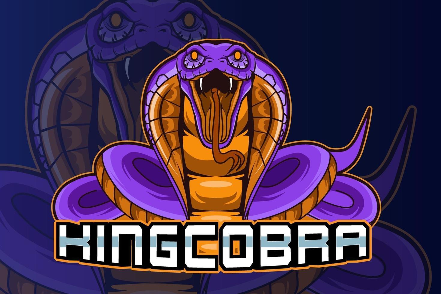 Emblema do design do logotipo do esporte eletrônico king cobra