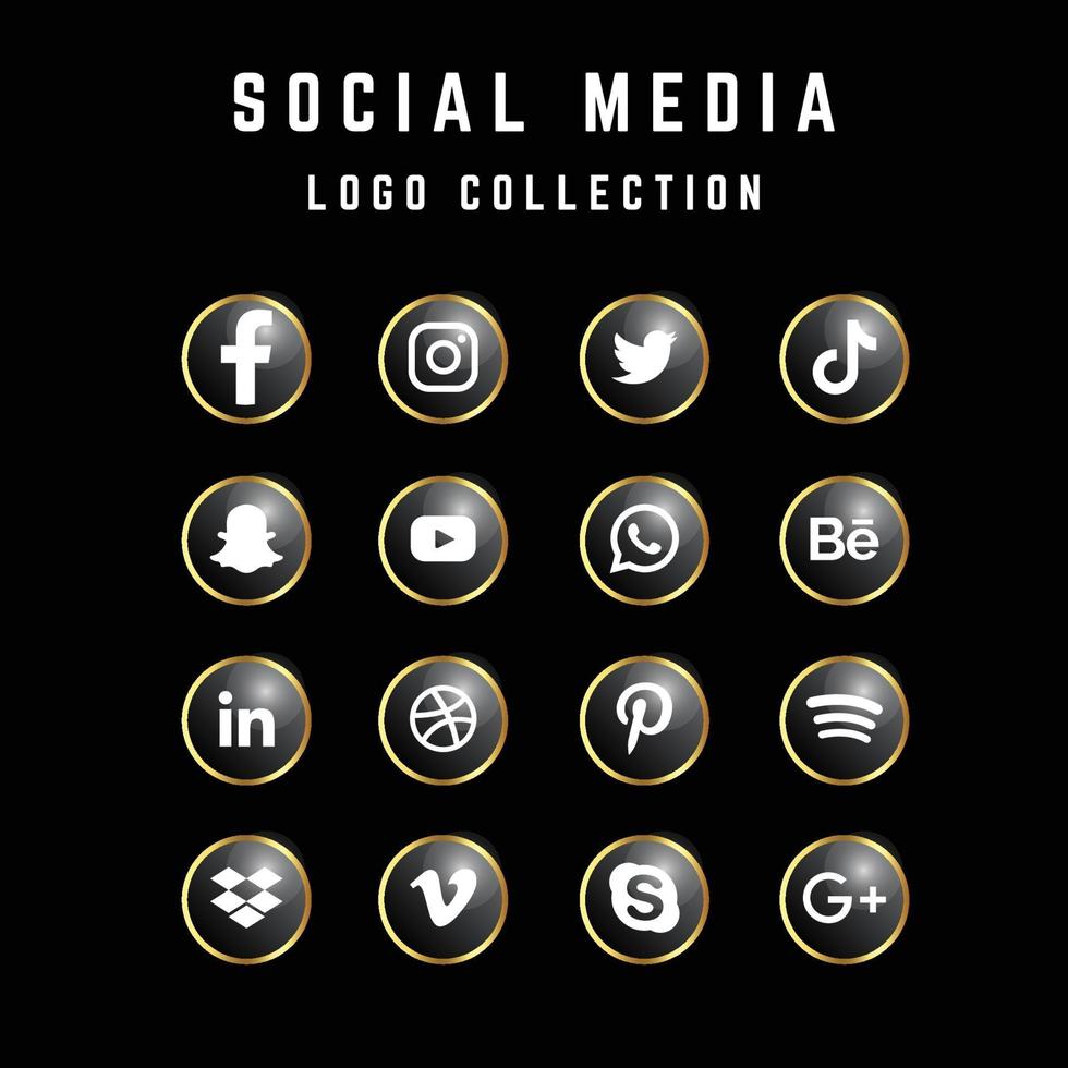 coleção de conjunto de logotipo de mídia social vetor